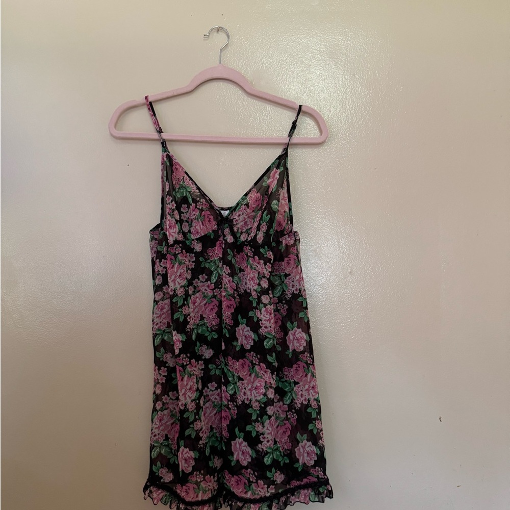 Forever 21 Black and Pink Floral Dress